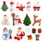 DIYASY Christmas Miniature Figurines,30 Pcs Mini Crafts Resin Santa Claus Snowman Elk Ornaments Kit for DIY Christmas Fairy Garden and Snow Globes